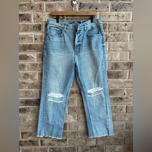 B SIDES B sides Washed Blue Distressed Stowe Boyfriend Jeans Size 30 NWOT